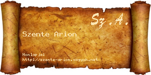 Szente Arion névjegykártya